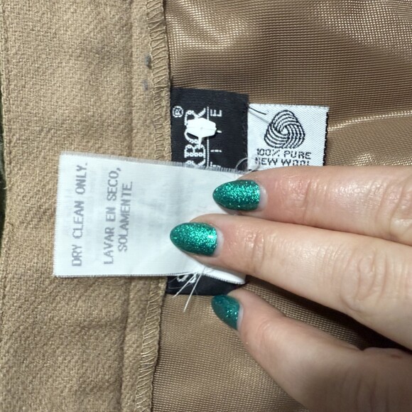 Sag Harbor Vintage Camel Brown 100% Wool High Rise Pleated Pants Size 14p petite - Picture 8 of 11